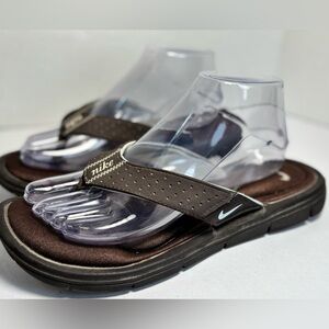 Nike Women’s 10 Comfort Footbed Thong Flip Flop Sandals Brown Casual